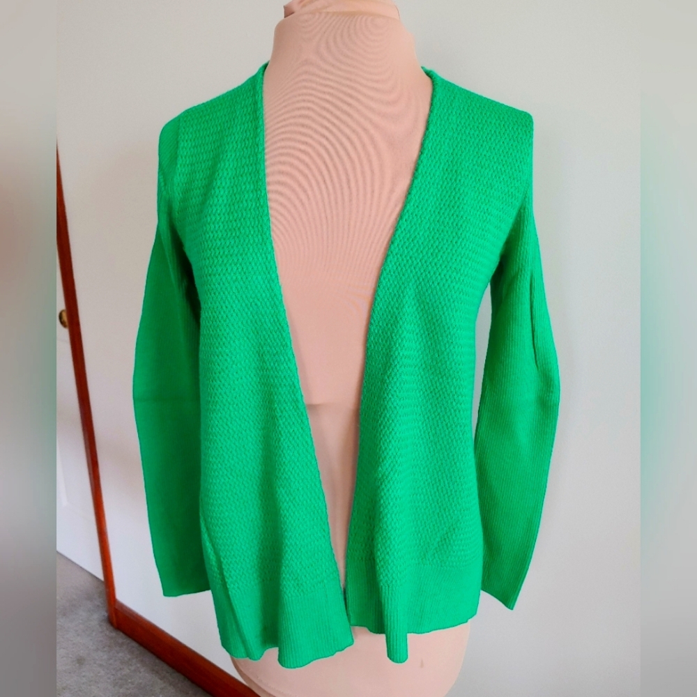 🍃Talbots Sweater M Open Cardigan Vibrant Green Women's